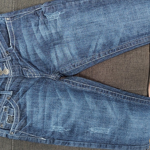 Jeans Skinny Red Rivet Rhinestone - Picture 5 of 5